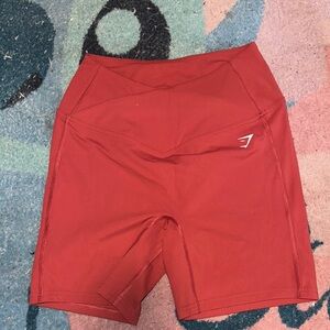 Gymshark Red Bike Shorts Moisture-Wicking Performance